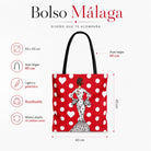 Pack botella + bolso Málaga María Blanco fondo rojo – vista 4