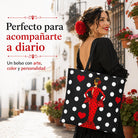 Pack botella + bolso Málaga María Rojo fondo negro – vista 8