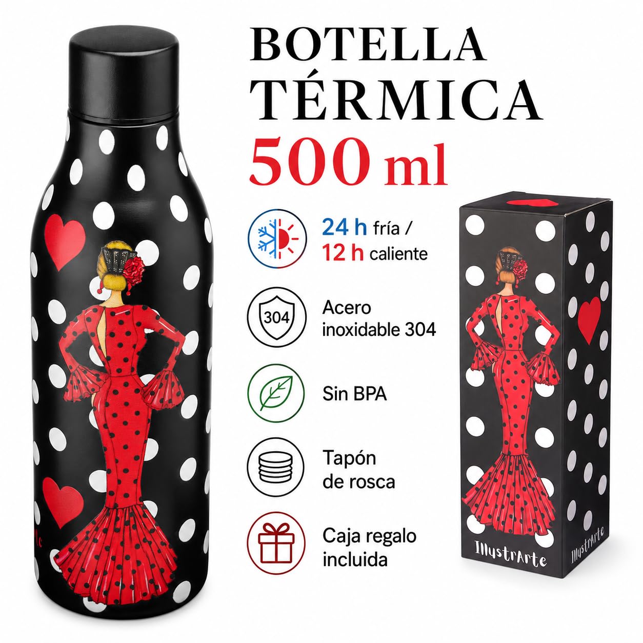 Pack botella + bolso Málaga María Rojo frase – vista 4