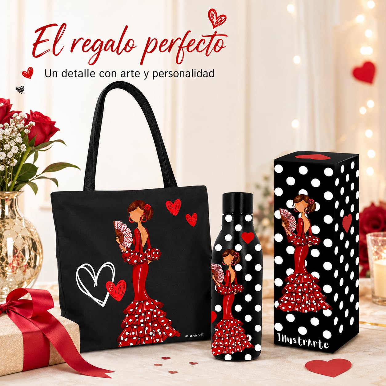Pack botella + bolso Málaga Pepa liso – vista 2
