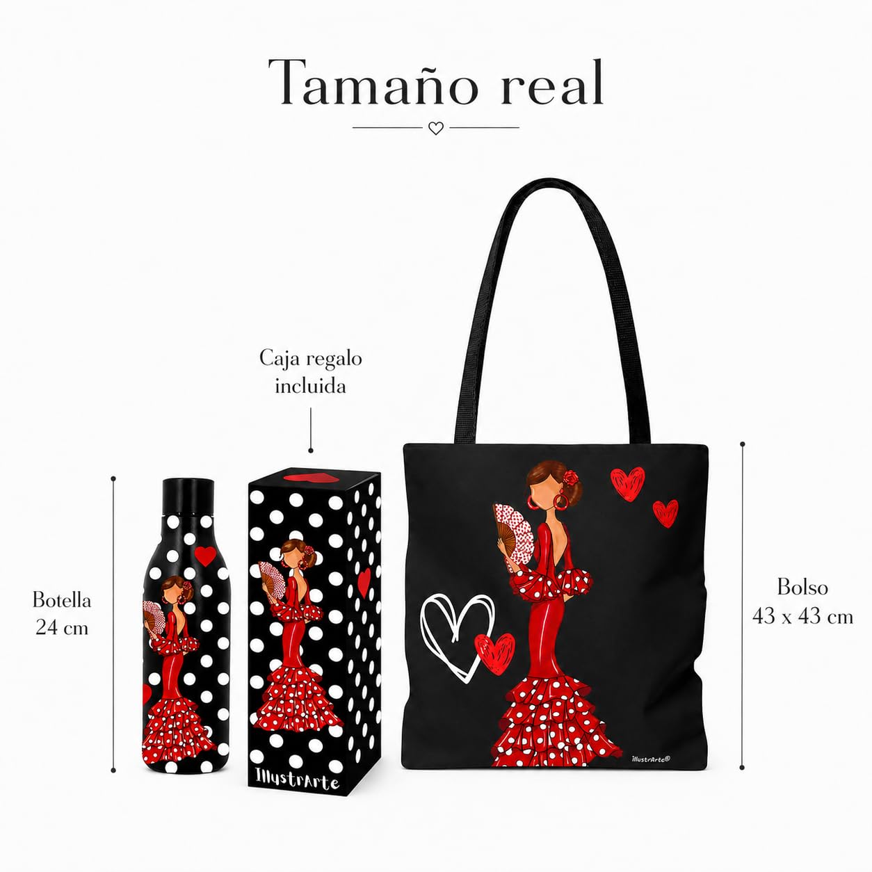Pack botella + bolso Málaga Pepa liso – vista 5