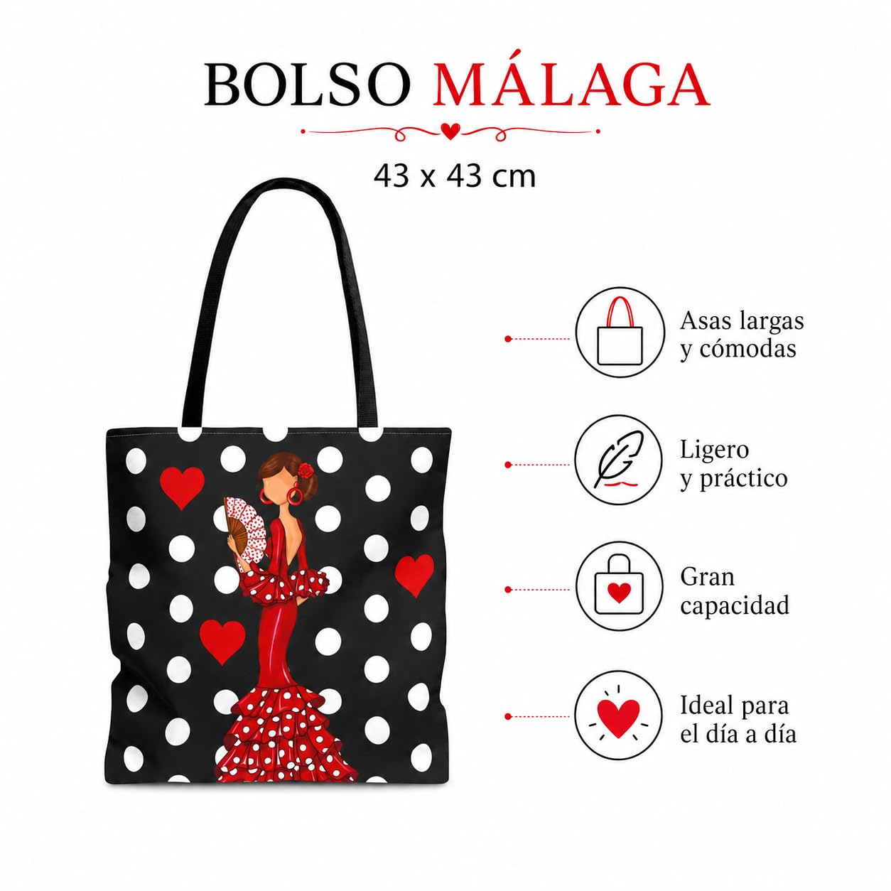Pack botella + bolso Málaga Pepa lunares – vista 4