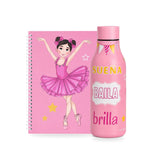 Pack Botella Térmica Bailarina + Libreta – diseño Marina (Sueña, Baila, Brilla)