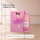 Pack Botella Térmica Bailarina + Libreta – diseño Marina (Sogna, Danza, Brilla) – qué incluye