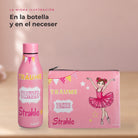 Pack Botella Térmica Bailarina + Neceser Granada – diseño Marina (Träume, Tanze, Strahle) – detalle