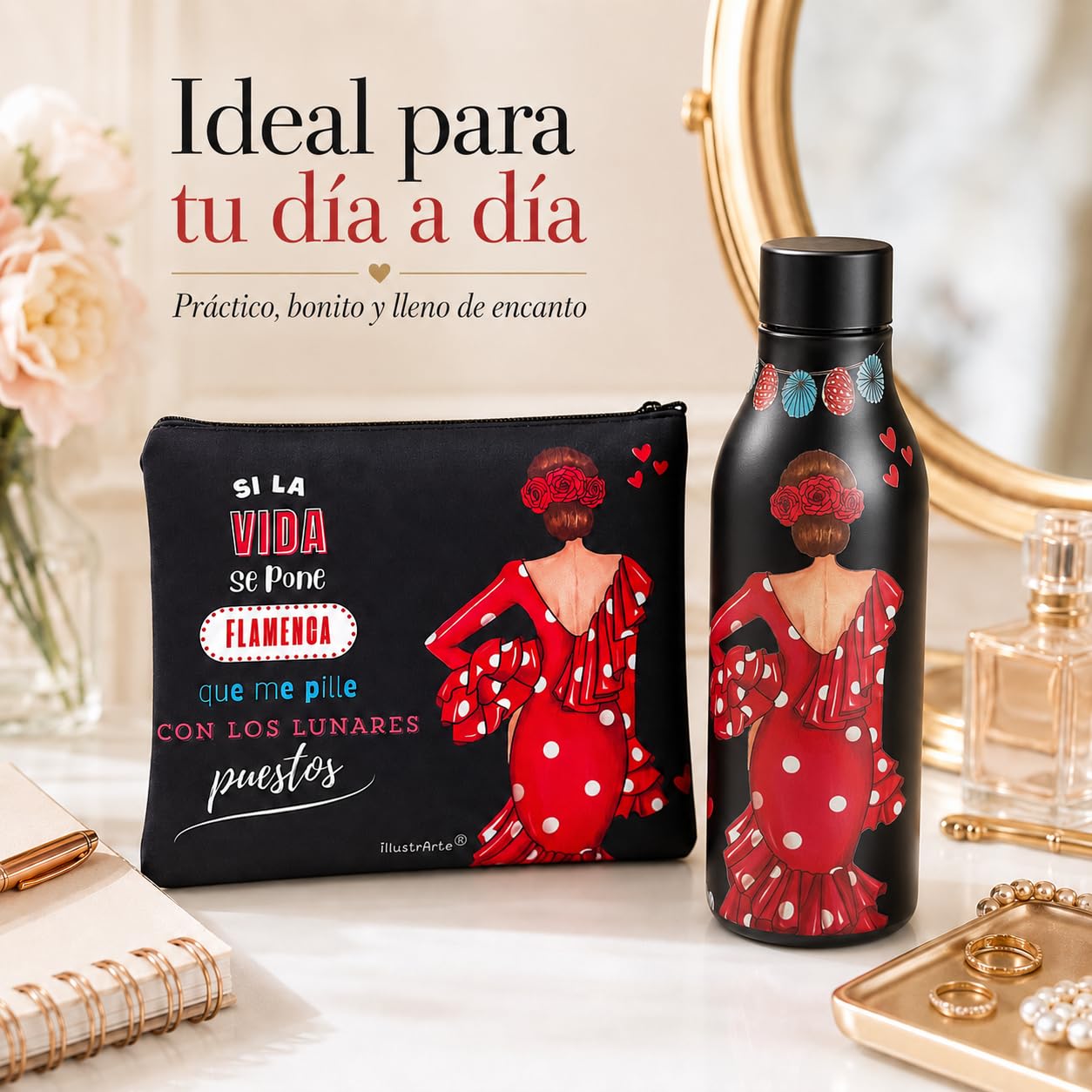 Pack botella + neceser Granada Macarena con frase – vista 8
