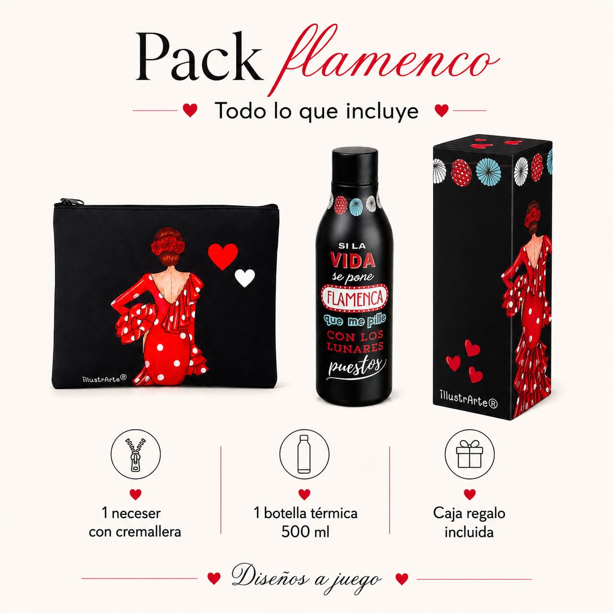 Pack botella + neceser Granada Macarena Liso – vista 2