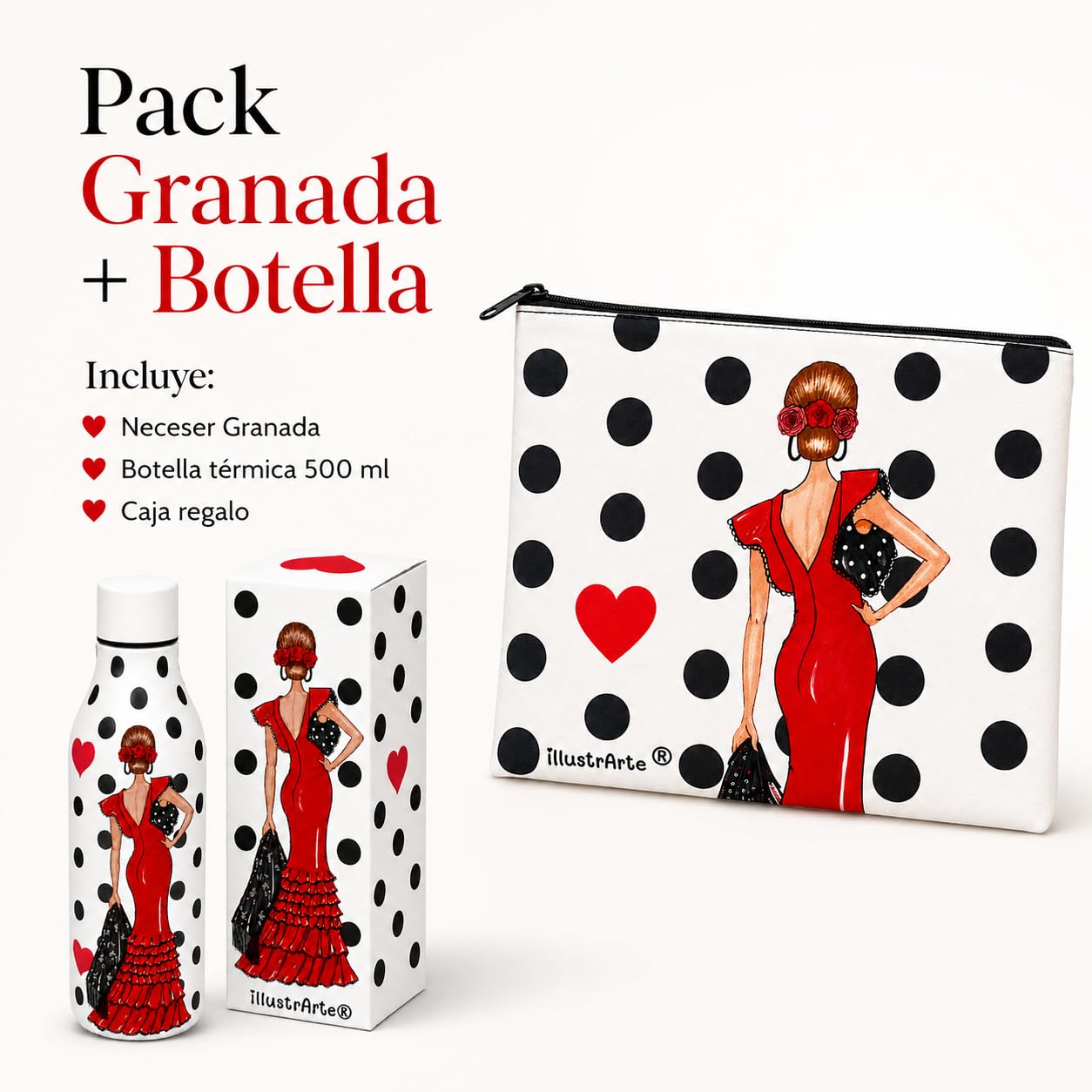 Pack botella + neceser Granada Manuela – vista 2