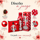 Pack botella + neceser Granada María Blanco fondo rojo – vista 5