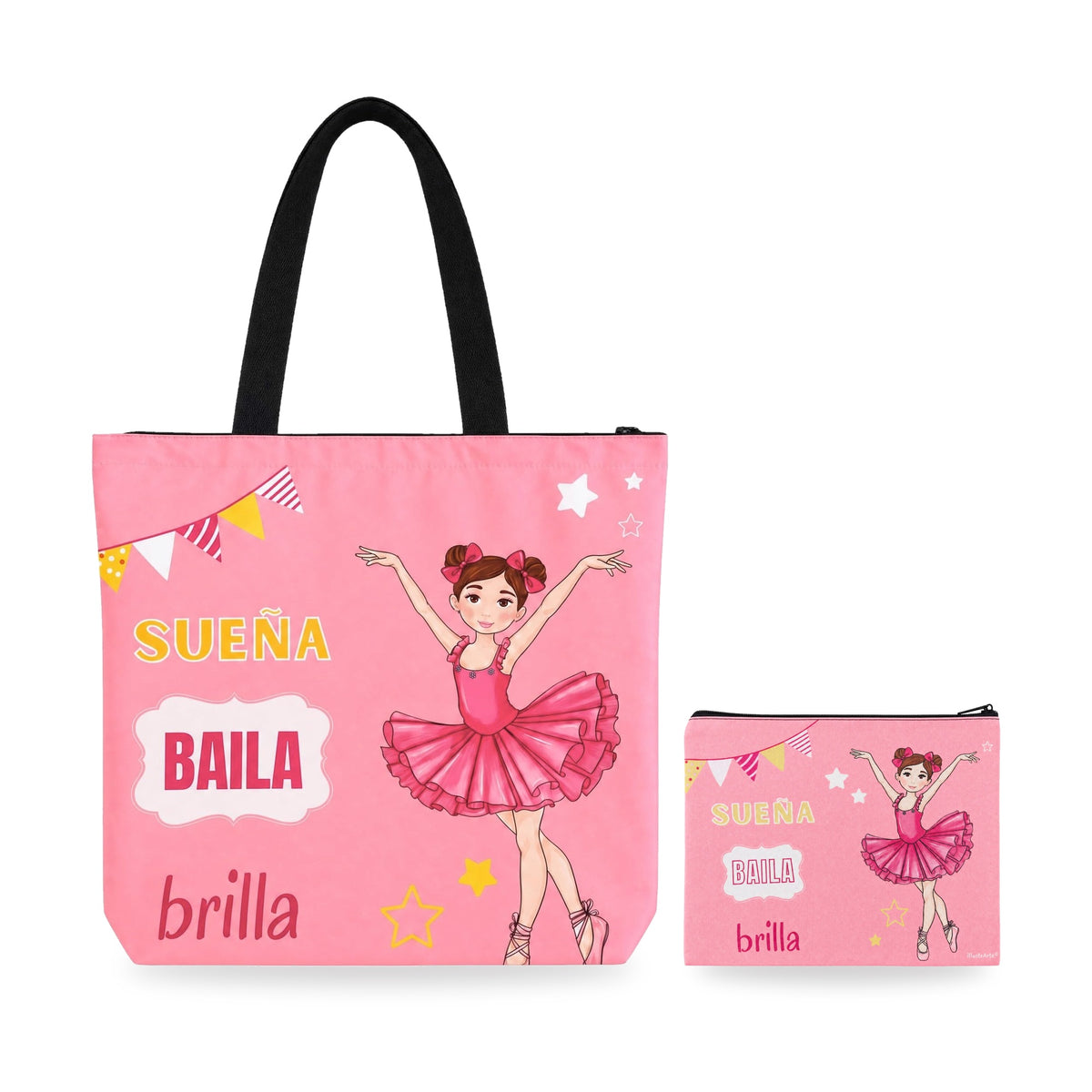 Pack bolsa de ballet Viena y neceser Granada bailarina Marina Sueña Baila Brilla