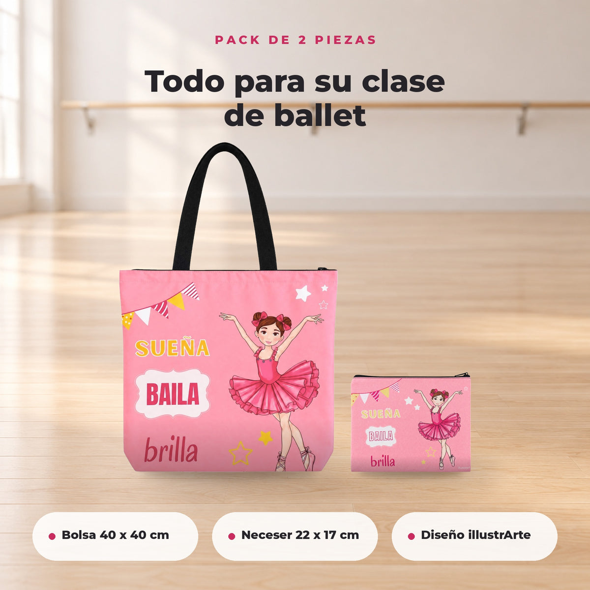 Pack bolsa de ballet + neceser Granada: características