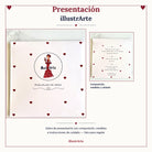 Pañuelo de seda illustrArte – María Blanco, fondo rojo – vista 6
