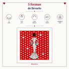 Pañuelo de seda illustrArte – María Blanco, fondo rojo – vista 7
