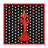 Pañuelo de seda illustrArte 66 x 66 cm – diseño María Rojo, fondo negro