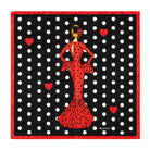 Pañuelo de seda illustrArte 66 x 66 cm – diseño María Rojo, fondo negro
