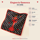 Pañuelo de seda illustrArte – María Rojo, fondo negro – vista 3