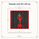 Pañuelo de seda illustrArte – María Rojo, fondo negro – vista 4