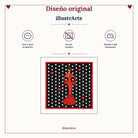 Pañuelo de seda illustrArte – María Rojo, fondo negro – vista 8