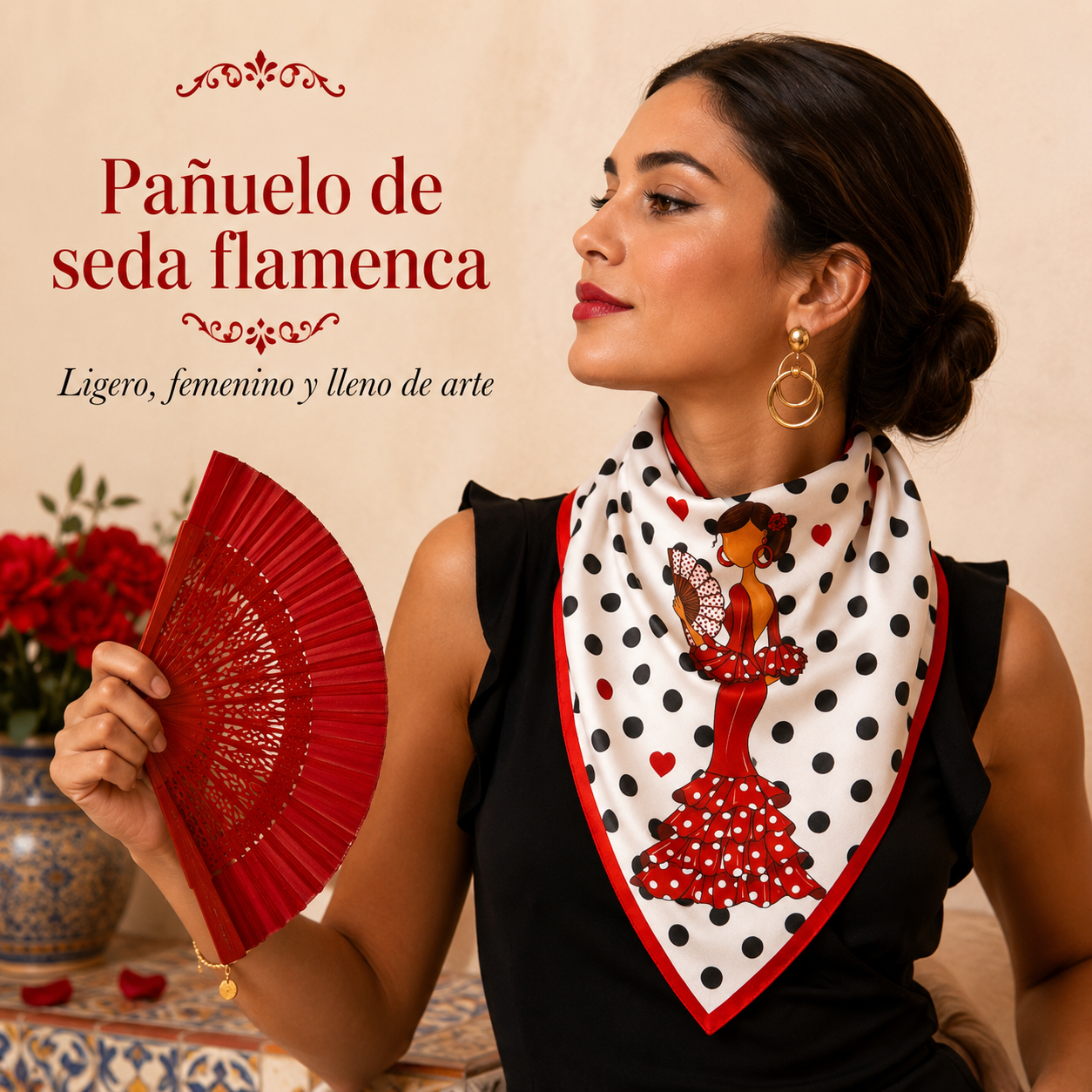 Pañuelo de seda illustrArte – Pepa – vista 2