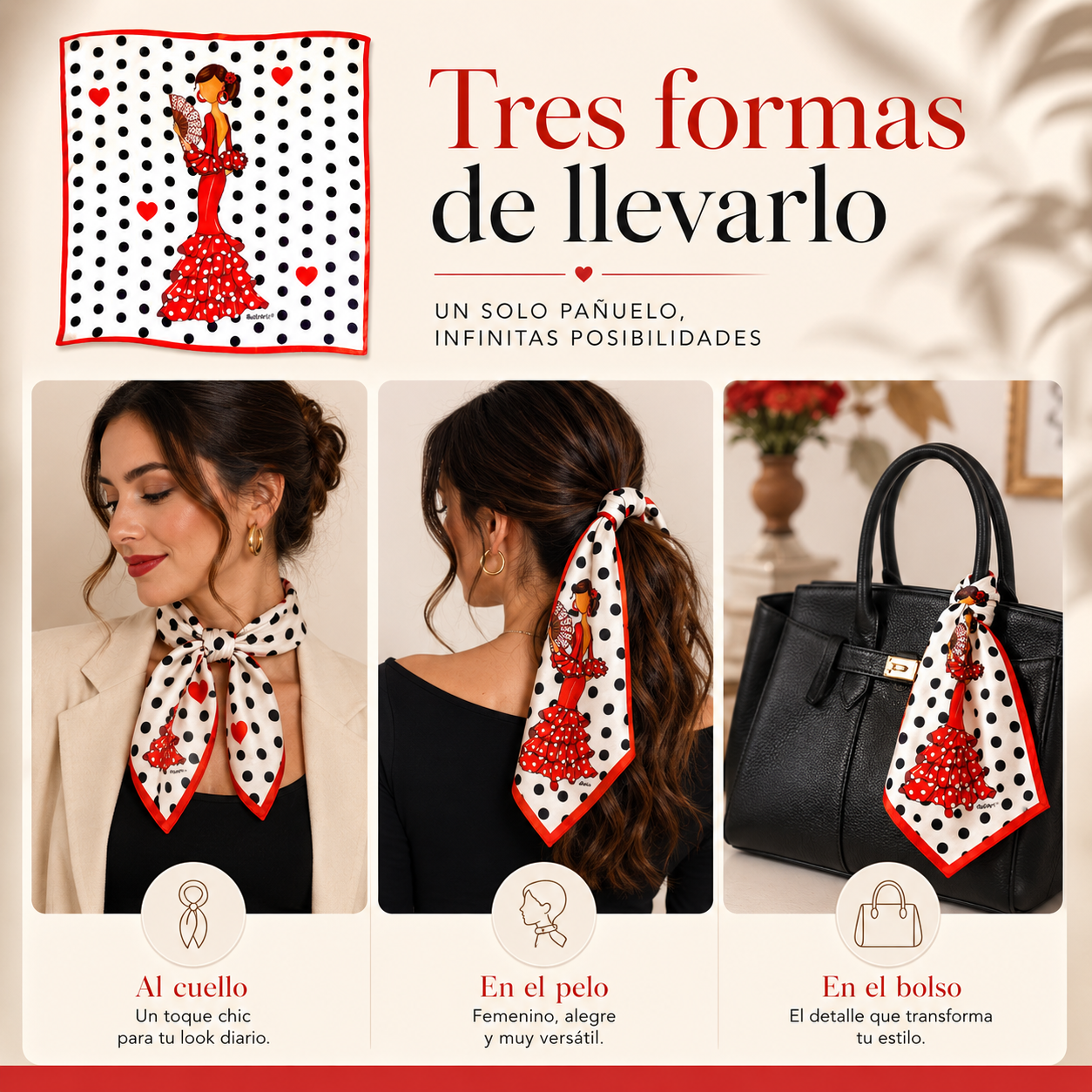 Pañuelo de seda illustrArte – Pepa – vista 6
