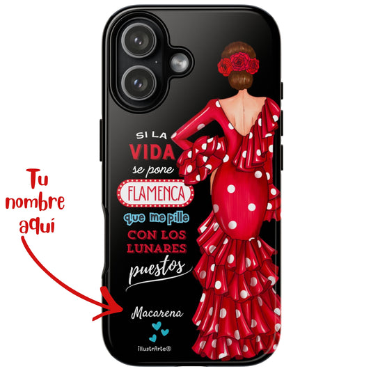 Funda de teléfono personalizable  - Modelo Macarena con frase  Para iPhone, Samsung Y Google Pixel