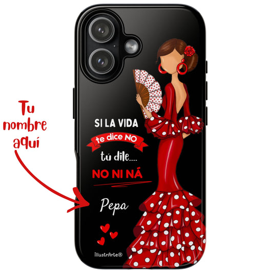 Funda de teléfono personalizable  - Modelo Pepa con frase Para iPhone, Samsung