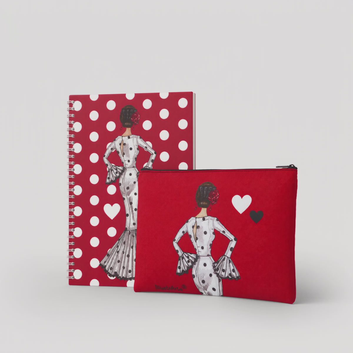 Pack estuche + libreta flamenca illustrArte – vídeo del conjunto