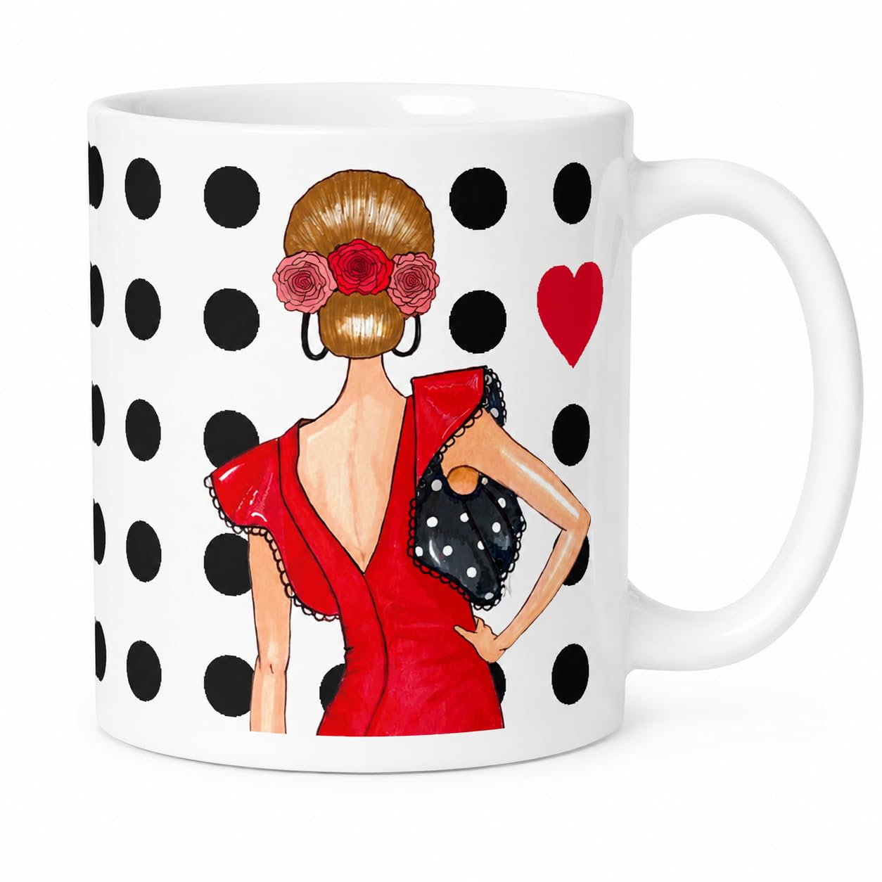 Taza de cerámica illustrArte 350 ml – diseño flamenca Manuela