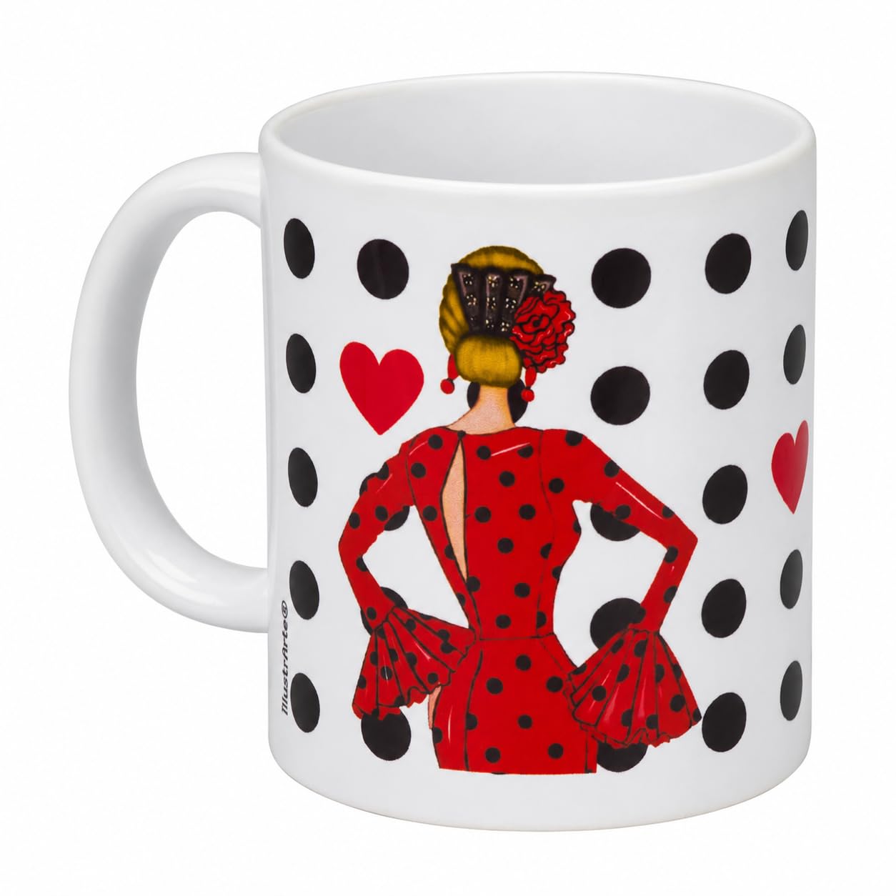Taza de cerámica illustrArte 350 ml – diseño flamenca María Rojo