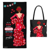 Pack Regalo Flamenco: Toalla de Microfibra + Bolso Málaga