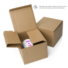 una caja abierta con una taza de café dentro